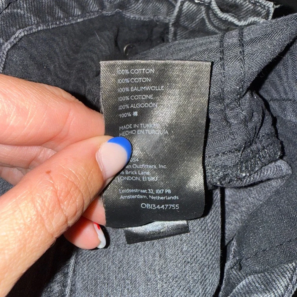Free People We The Free Jeans Womens 24 Black Excellent Wide Leg Button Fly